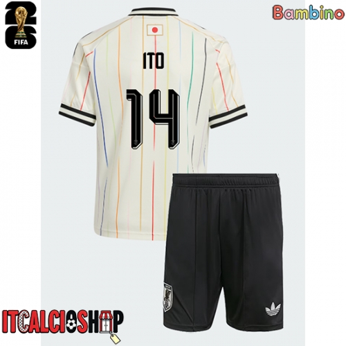 Giappone Junya Ito #14 Seconda Maglia Bambino Mondiali 2026 Manica Corta (+ Pantaloni corti)